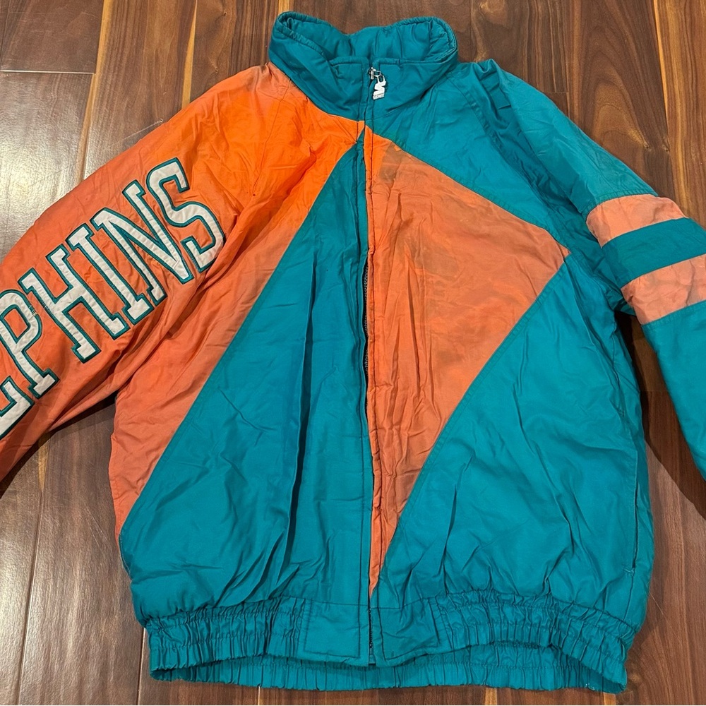 Vintage Logo 7 Miami Dolphins 90s Jacket – Large